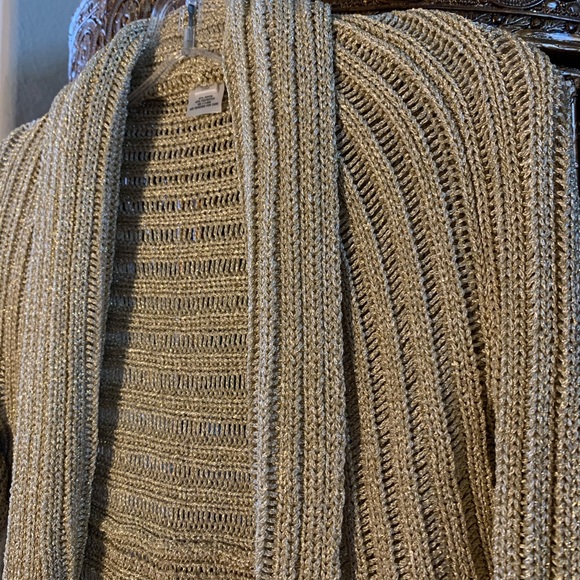 White House Black Market Gold Sparkle Shrug - Picture 2 of 3